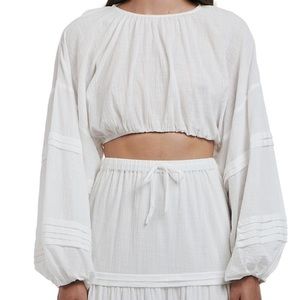 Charlie holiday long sleeve crop top